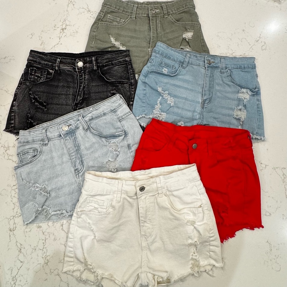 Stylish Women's Distressed Shorts - Multiple Colors